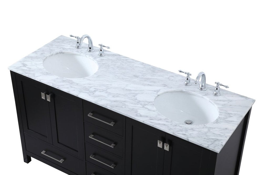 Erina 60 inch Double Bathroom Vanity in Black - 🟢 Bathroom Vanities available at Alpine Outlets in Denver
