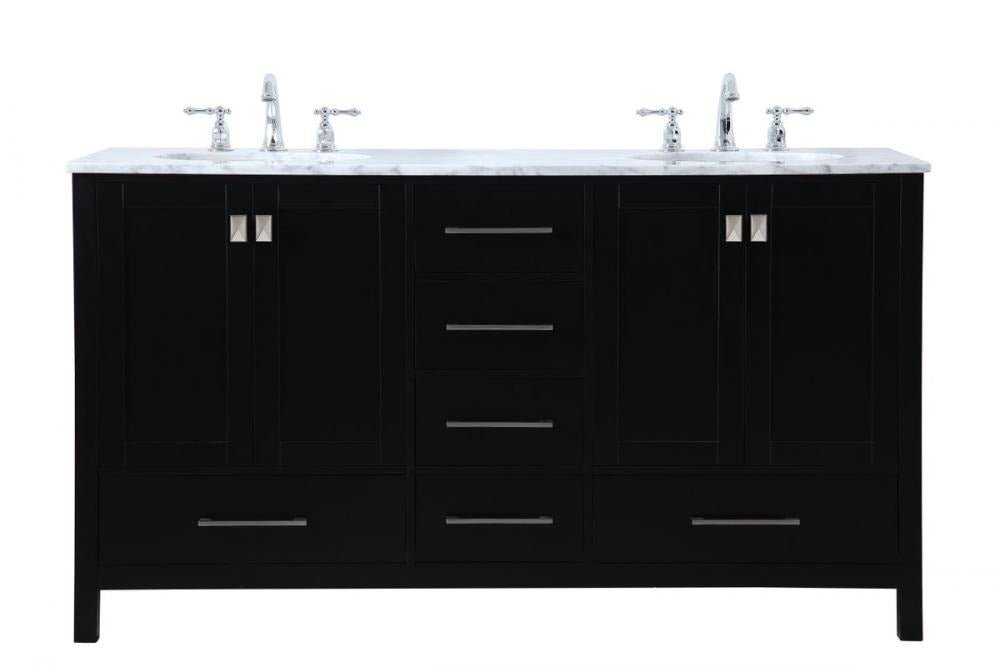 Erina 60 inch Double Bathroom Vanity in Black - 🟢 Bathroom Vanities available at Alpine Outlets in Denver