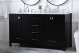 Erina 60 inch Double Bathroom Vanity in Black - 🟢 Bathroom Vanities available at Alpine Outlets in Denver