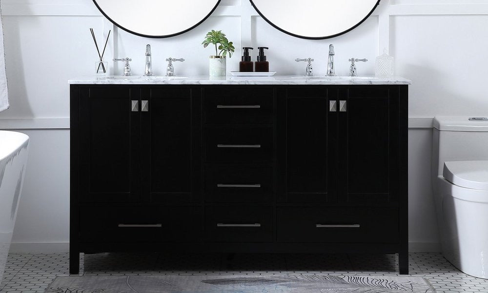 Erina 60 inch Double Bathroom Vanity in Black - 🟢 Bathroom Vanities available at Alpine Outlets in Denver