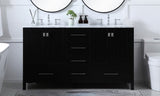 Erina 60 inch Double Bathroom Vanity in Black - 🟢 Bathroom Vanities available at Alpine Outlets in Denver
