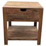 Esther 1 - Drawer Solid Wood Side End Table Natural Sheesham - End & Side Tables available at Alpine Outlets in Denver