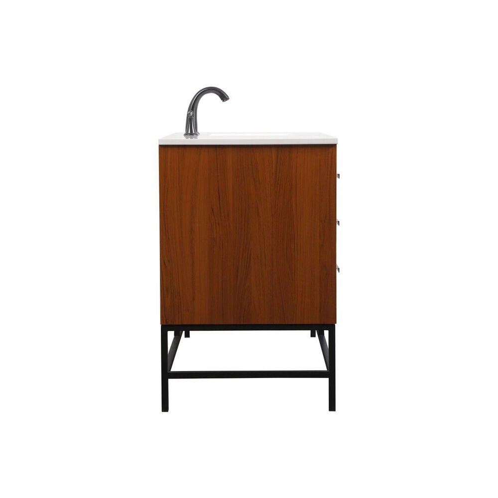 Eugene 60 inch Free Standing Single Basin Vanity in Teak - 🟢 Bathroom Vanities available at Alpine Outlets in Denver