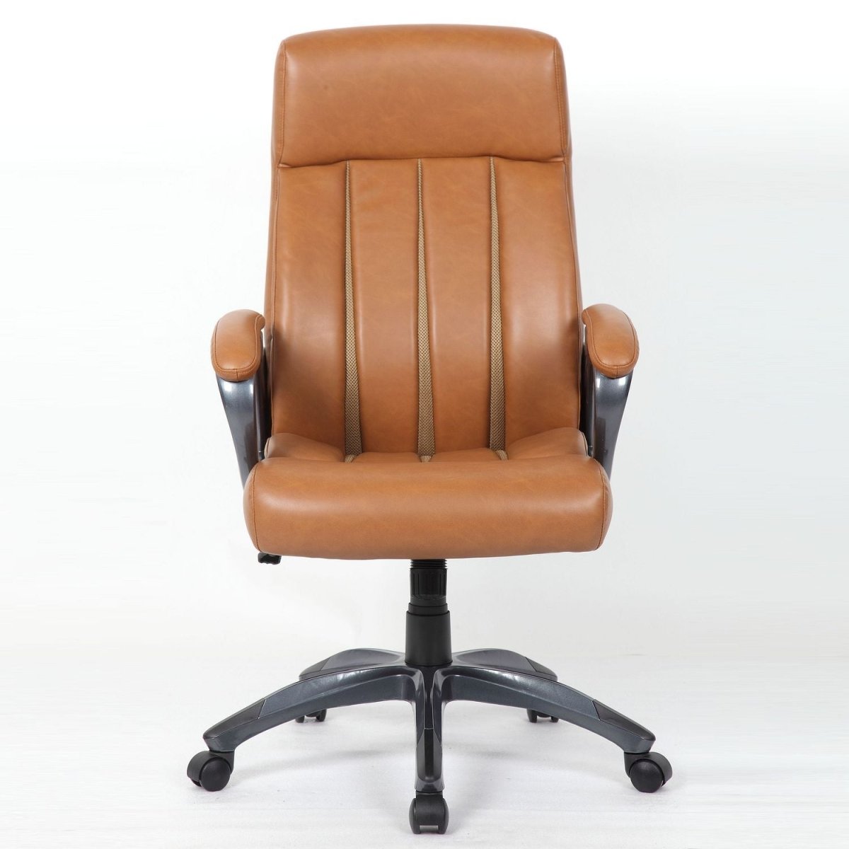 Executive Office High Back Ergonomic Desk Chair, Height Adjustable With Padded Armrest & 5 Point Base - Antique Brown - Swivel Chairs available at Alpine Outlets in Denver