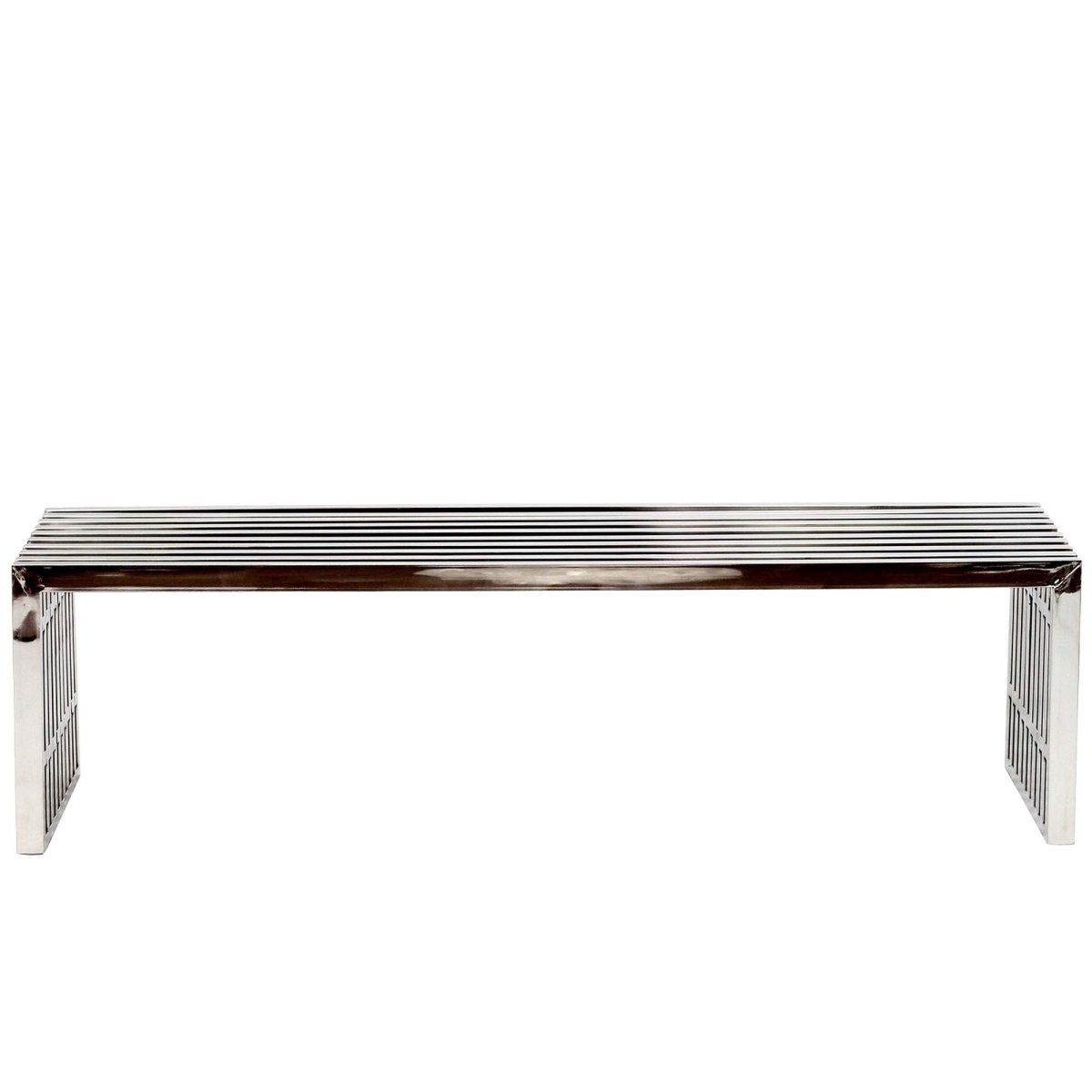 Exuberant Stainless Steel Bench Set in Silver - Benches available at Alpine Outlets in Denver
