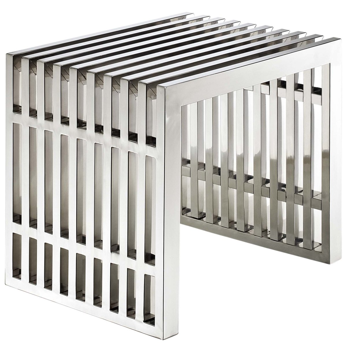 Exuberant Stainless Steel Bench Set in Silver - Benches available at Alpine Outlets in Denver