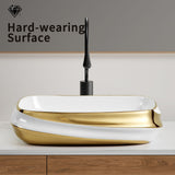 Vessel Sink, Above Counter Vanity Basin For Bathrooms - Gold / White / Milk White