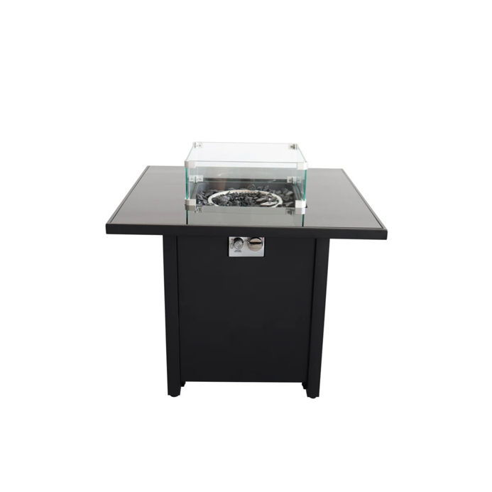 Outdoor Fire Pit Table Powder Coated Steel 40000 BTU 30x25in Black