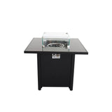 Outdoor Fire Pit Table Powder Coated Steel 40000 BTU 30x25in Black