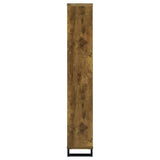 6 Tier Rectangular Bookcase With Accents - Brown