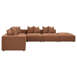 Colleen - 6 Piece Modular Sectional With Tight Seats - Terracotta