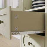 Minimalism Buffet Cabinet With Glass Doors And Double Drawer