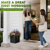 Cubic Planter Box, Plant Pot With Insert Indoor Outdor - Black