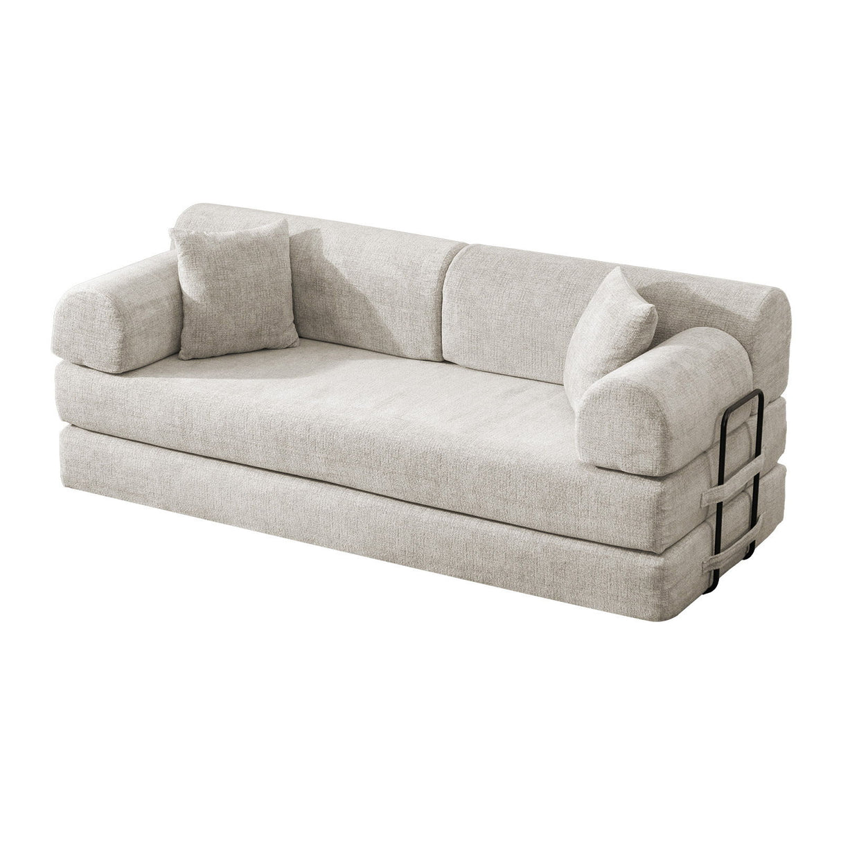 Convertible Sleeper Sofa Bed, Folding Mattress Couch - Light Camel