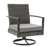 Swivel Rocker Patio Chairs With Cushions, All Weather (Set of 2) - Gray
