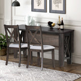 6 Piece Family Dining Room Set, Space Saving Foldable Table And 4 Chairs With Bench