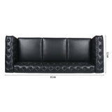 Traditional Square Arm Removable Cushion 3 Seater Sofa