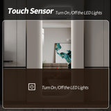 Irregular Shape LED Full Length Wall Mirror With 3 Color Dimmable Lighting - Silver