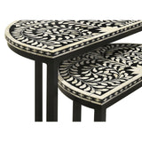 Allura - 2 Piece Demilune Nesting Table Set - Black