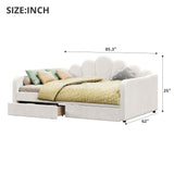 Shell Shaped Upholstered Daybed Frame With Slats