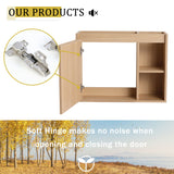 26" Wall Mounted Bathroom Vanity With Sink & Soft Close Door - Oak