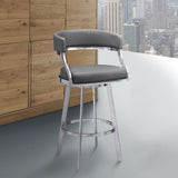 Saturn - Bar Height Bar Stool - Brushed Stainless Steel