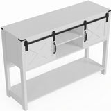 Farmhouse Entryway Table With Sliding Barn Door