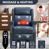 Manual Recliner Chair With Heavy Duty Motion Mechanism, 8 Vibrating Nodes And 3 Massage Modes For Living Room