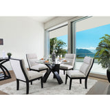 2 Tone Chairs With Tapered Legs (Set of 2) - Beige / Black / Black