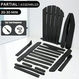 Folding Adirondack Lounge Chair With Embossed Grain Texture