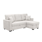 Upholstered Sectional With Pull Out Bed And Chaise Storage