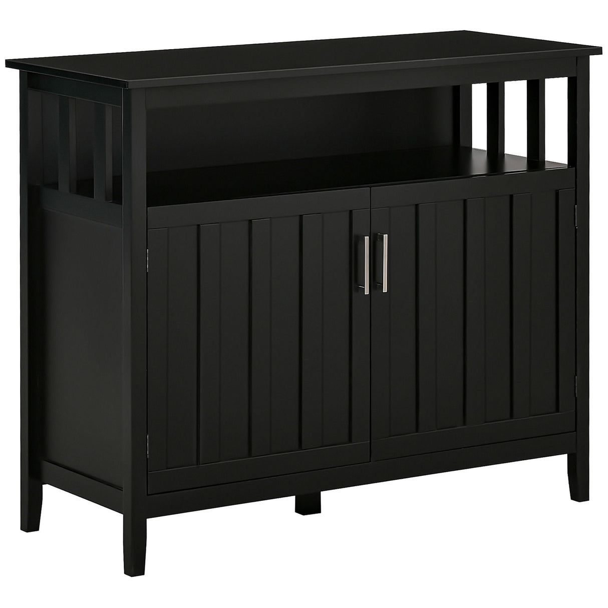 Sideboard Buffet Cabinet Kitchen Storage Unit Wood 42x36in Black