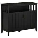 Sideboard Buffet Cabinet Kitchen Storage Unit Wood 42x36in Black