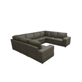 Upholstered Large Arms Sectional With Recliner Seats