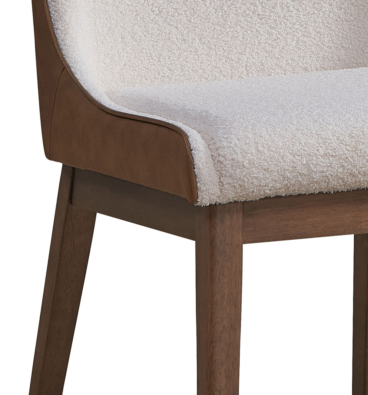 Ginny - Boucle Velvet Side Chair (Set of 2) - Walnut - Chair Sets - Alpine Outlets