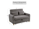 Justine - Convertible Sleeper Loveseat - Brown
