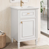 Bathroom Vanity With Sink, Adjustable Shelf, Tilt-Out Drawer