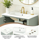 Modern Bathroom Vanity With Sink, Soft Close Doors, 3 Drawers