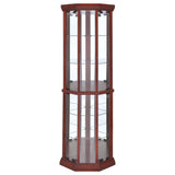 Jacob - 6 Shelf Curio Display Cabinet - Red / Brown