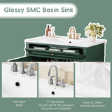 Bathroom Vanity With Sink, Rectangular Storage Cabinet & 2 Drawers And Tip Out Drawer