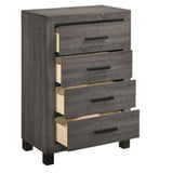 1 Piece Chest Bar Handle Bedroom Furniture With Texture And Clean Lines - Gray