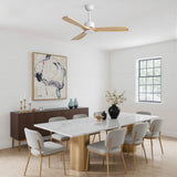 42" Ceiling Fan With No Light, Reversible DC Motor, 2 Downrods (12.5Cm / 25Cm) For Bedroom & Living Room - White