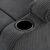 Adjustable Manual Recliner, Ergonomic Lounge Chair With Phone Holder And 2 Cup Holders