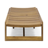 Outdoor Chaise Lounge With Adjustable Seating And Slat Panel - Yellow Brown