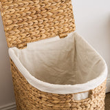 Half Oval Laundry Hamper With Lid - Light Brown