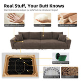 Deep Seat Convertible Sofa With Soft Pillows And Ottomans