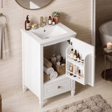 Freestanding Bathroom Vanity With Sink, Soft Closing Door, Drawer Storage - White