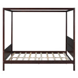 Canopy Platform Bed With Headboard And Footboard, Slat Support Leg