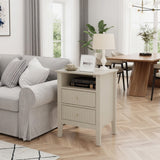 Fluted Nightstand With 2 Drawers