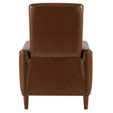 Upholstered Push Recliner Chair With Rubber Wood Legs For Living Room